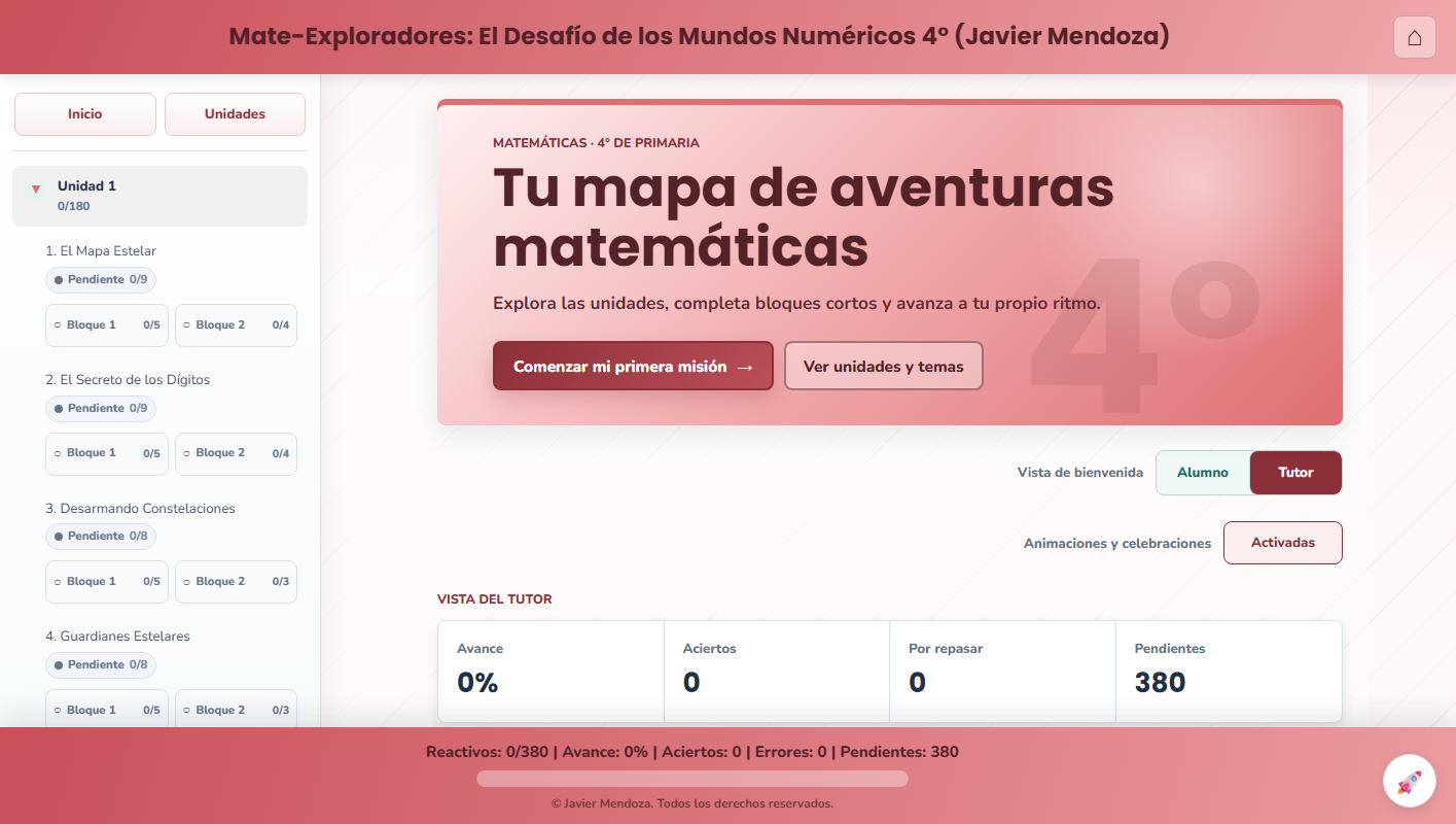Captura de pantalla de Matemáticas 4°
