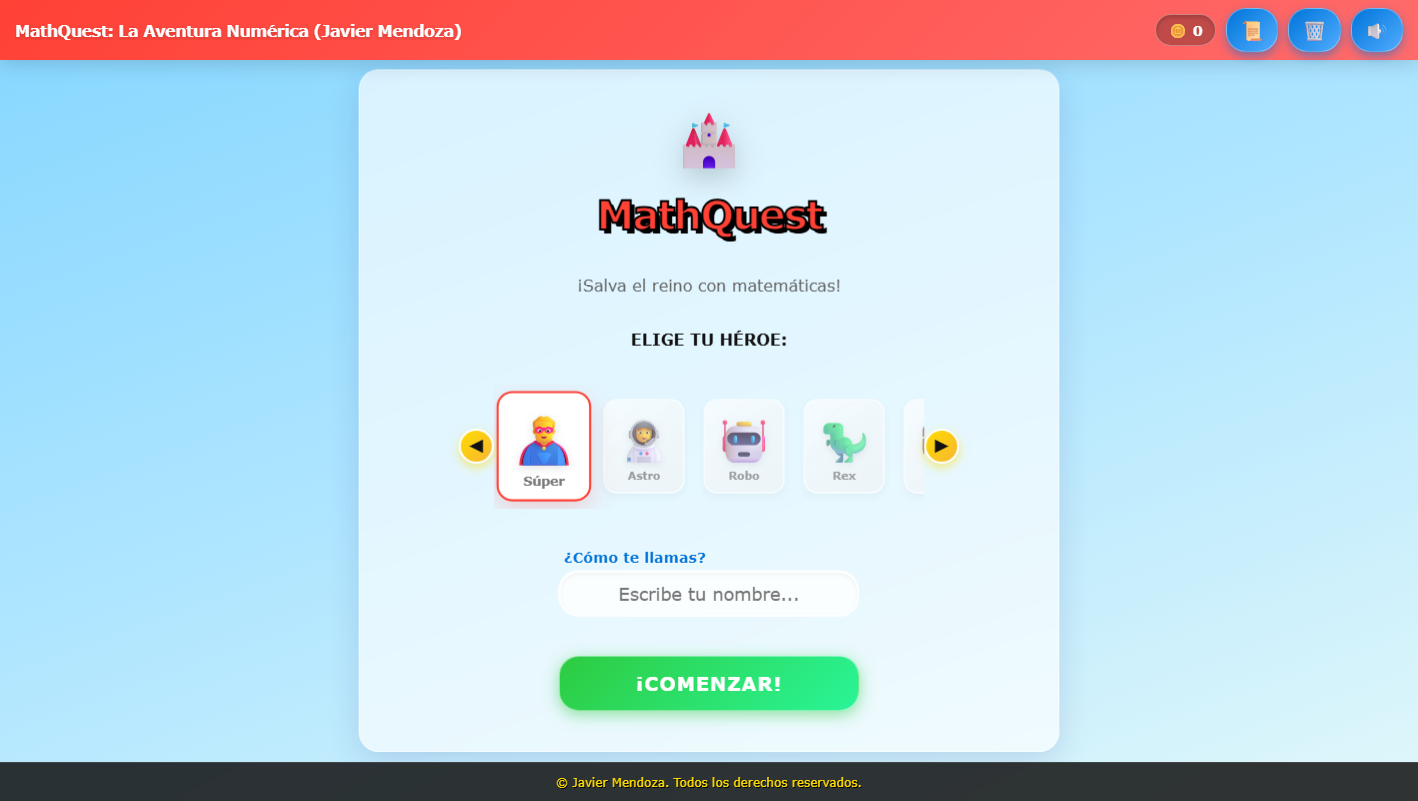 Captura de pantalla de Practica las Operaciones Básicas con MathQuest