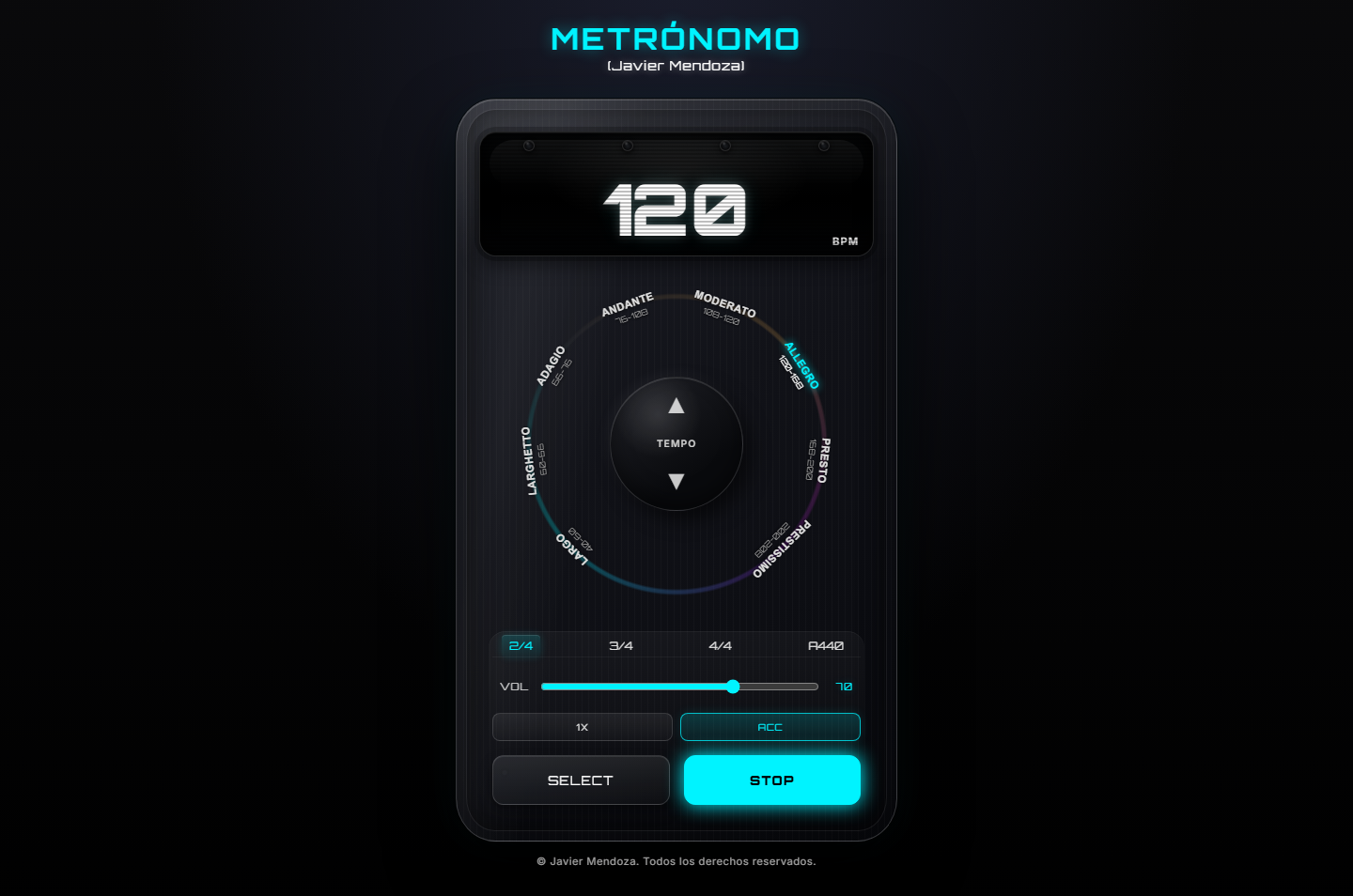 Captura de pantalla de Metrónomo